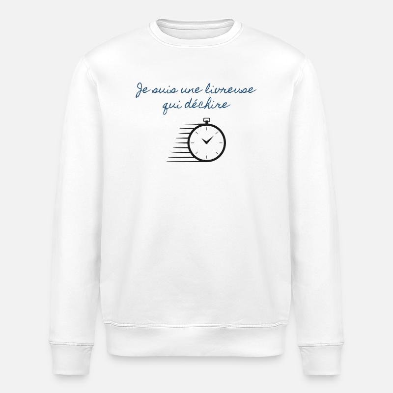 Ich bin ein rockiges Liefermädchen - Stanley/Stella Unisex Bio-Sweatshirt ROLLER - Weiß