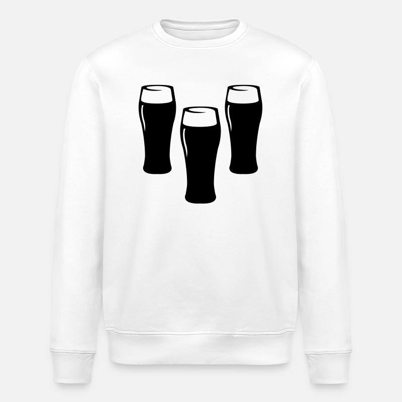 bier_glas_02 - Stanley/Stella ROLLER Unisex Organic Sweatshirt - white