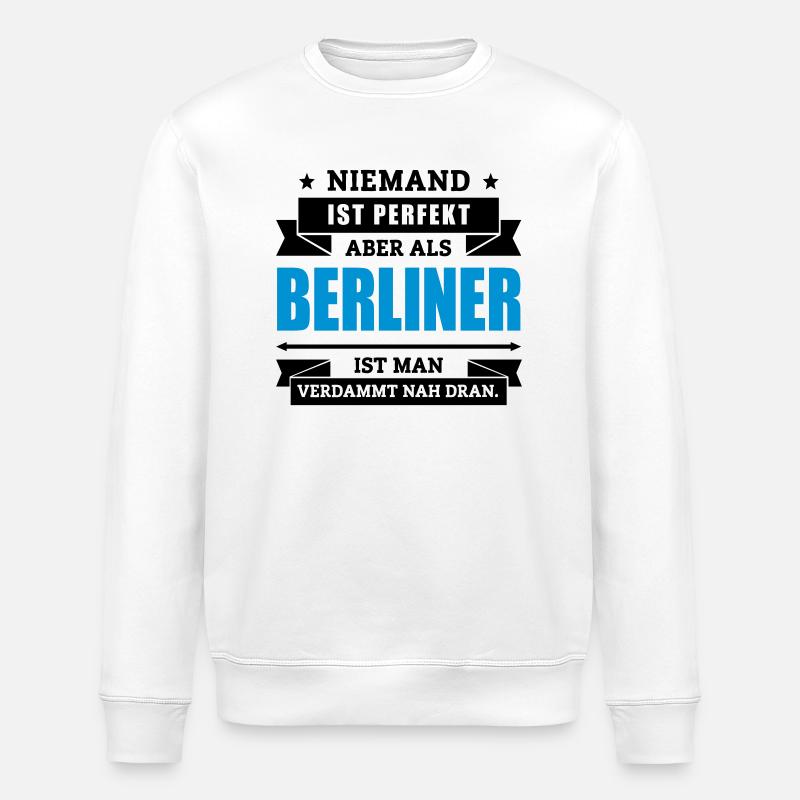 Funshirt Berliner - Stanley/Stella Unisex Bio-Sweatshirt ROLLER - Weiß