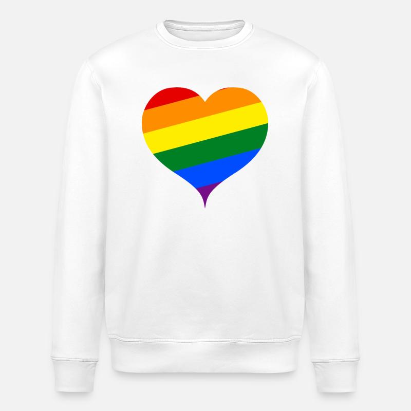 LGBT PRIDE heart - Stanley/Stella ROLLER Unisex Organic Sweatshirt - white