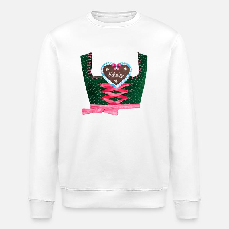 schatzi,dirndl,lebkuchenherz - Stanley/Stella Unisex Bio-Sweatshirt ROLLER - Weiß