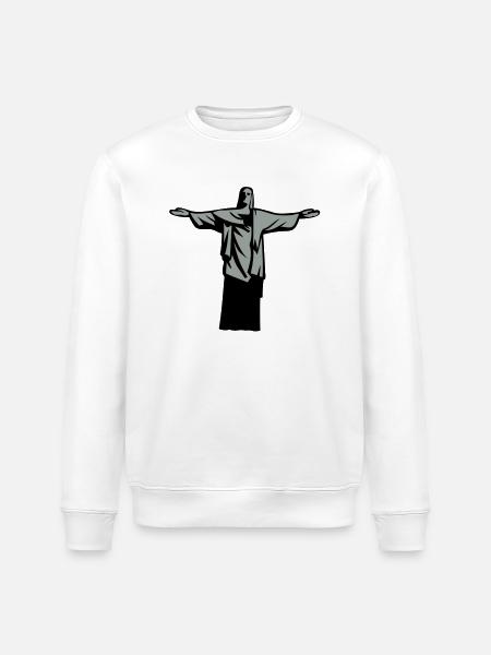christ redeemer statue rio janeiro - Stanley/Stella ROLLER Unisex Organic Sweatshirt - white