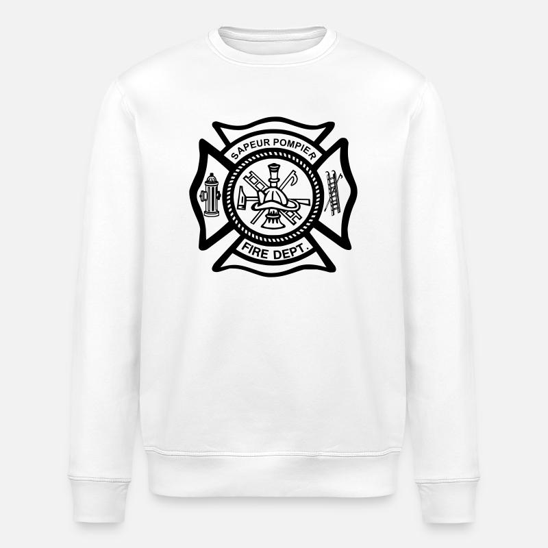 shield firefighter - Stanley/Stella ROLLER Unisex Organic Sweatshirt - white