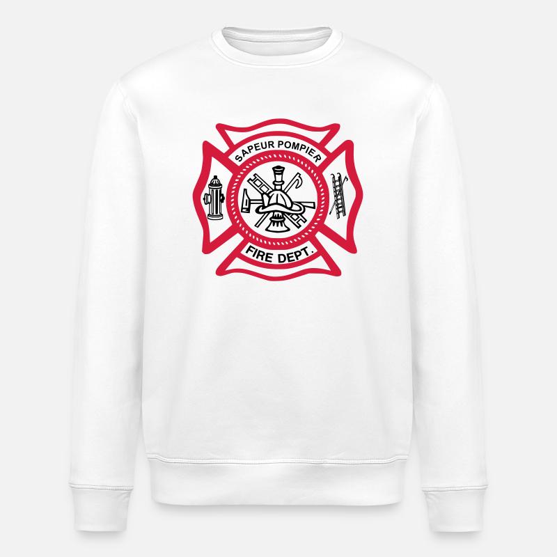 blason sapeur pompier - Sweat bio ROLLER Stanley/Stella Unisexe - blanc