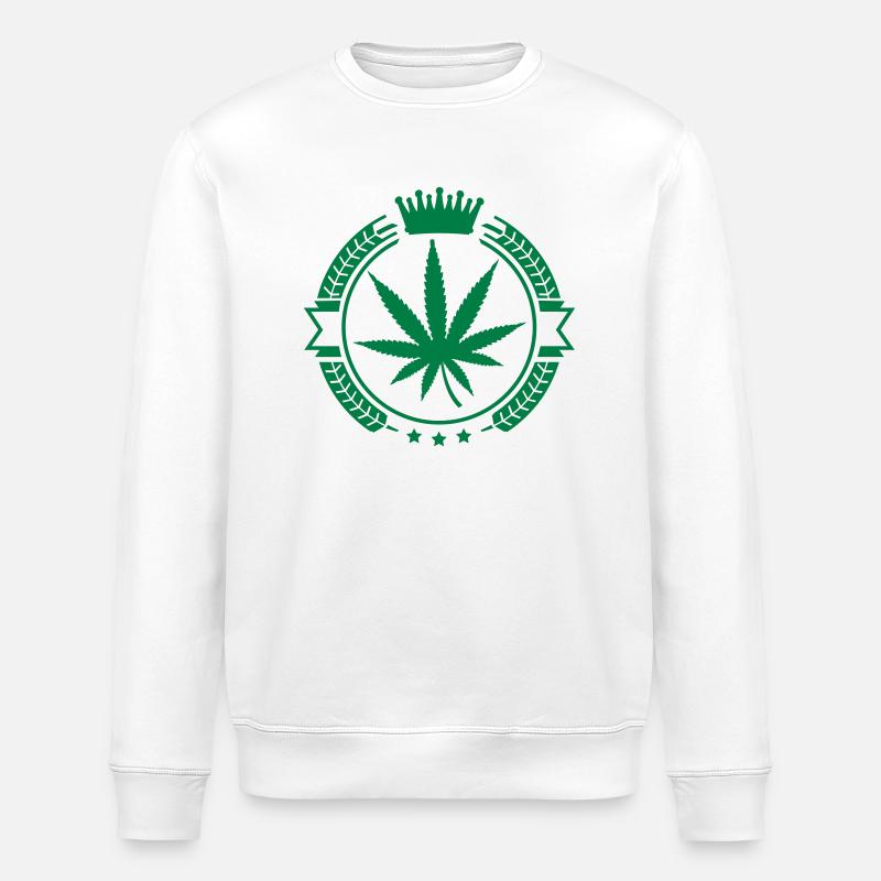 hemp_leaf_au1 - Stanley/Stella Unisex Bio-Sweatshirt ROLLER - Weiß