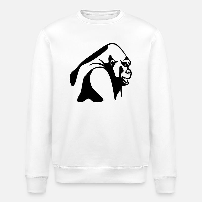 monkey gorilla - Stanley/Stella ROLLER Unisex Organic Sweatshirt - white