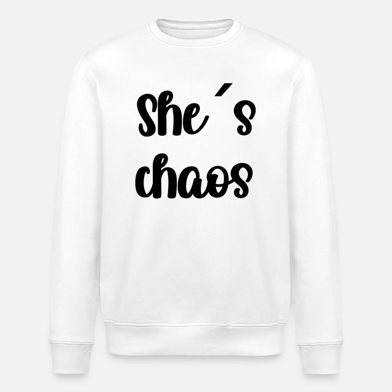 She s ́chaos - Stanley/Stella ROLLER Unisex Organic Sweatshirt - white