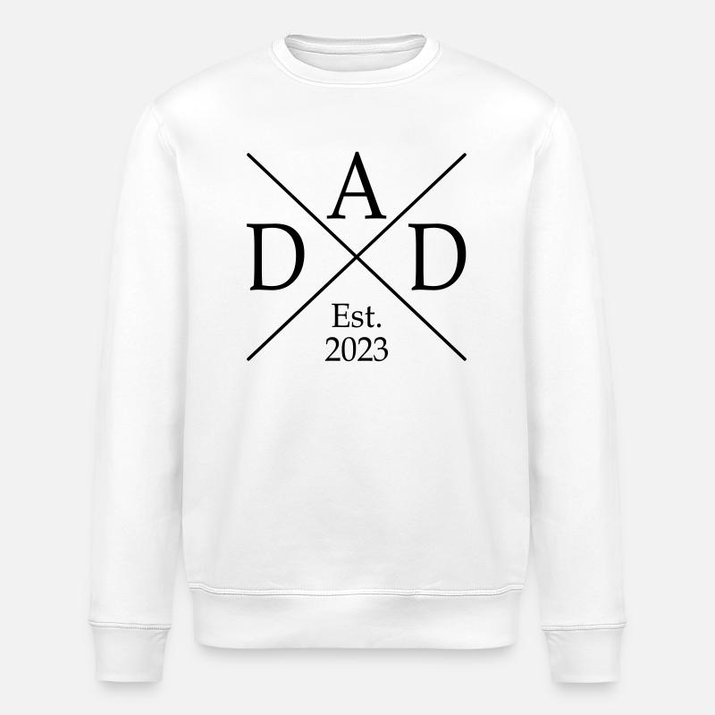 Dad Est 2023 - Stanley/Stella ROLLER Unisex Organic Sweatshirt - white