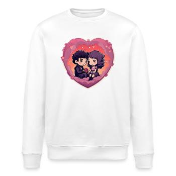 valantines day picture couple2 - Stanley/Stella Unisex Bio-Sweatshirt ROLLER - Weiß - Vorne - Nik (191cm)