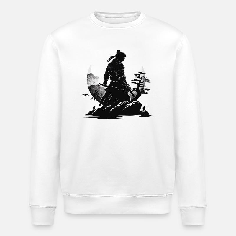 Samurai Krieger Japan Landschaft - Stanley/Stella Unisex Bio-Sweatshirt ROLLER - Weiß