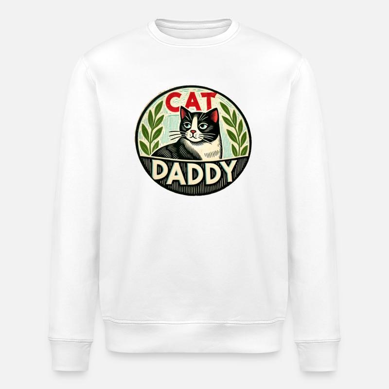 Papa chat - Sweat bio ROLLER Stanley/Stella Unisexe - blanc