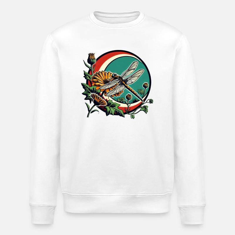 Dragonfly - Stanley/Stella ROLLER Unisex Organic Sweatshirt - white