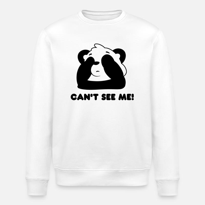 Panda Design "CAN´T SEE ME" - Stanley/Stella Unisex Bio-Sweatshirt ROLLER - Weiß