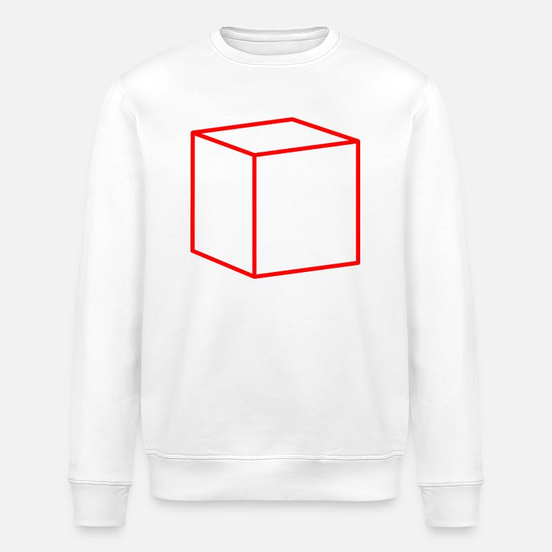 Cube rouge - Sweat bio ROLLER Stanley/Stella Unisexe - blanc