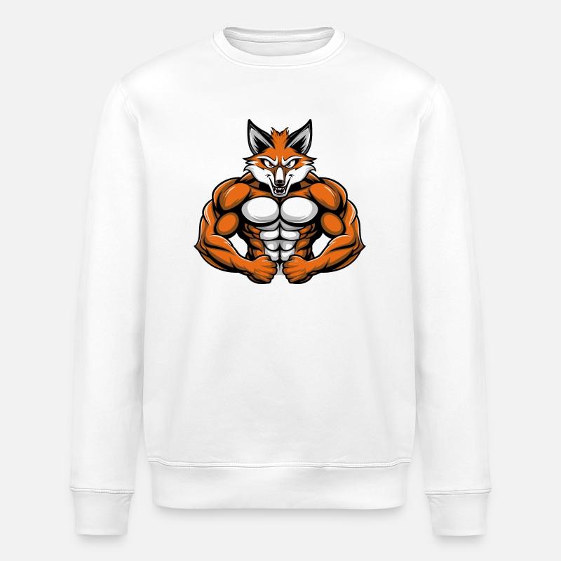Fuchs Comic Fitness - Stanley/Stella Unisex Bio-Sweatshirt ROLLER - Weiß