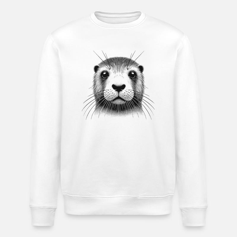 Fischotter - Stanley/Stella Unisex Bio-Sweatshirt ROLLER - Weiß