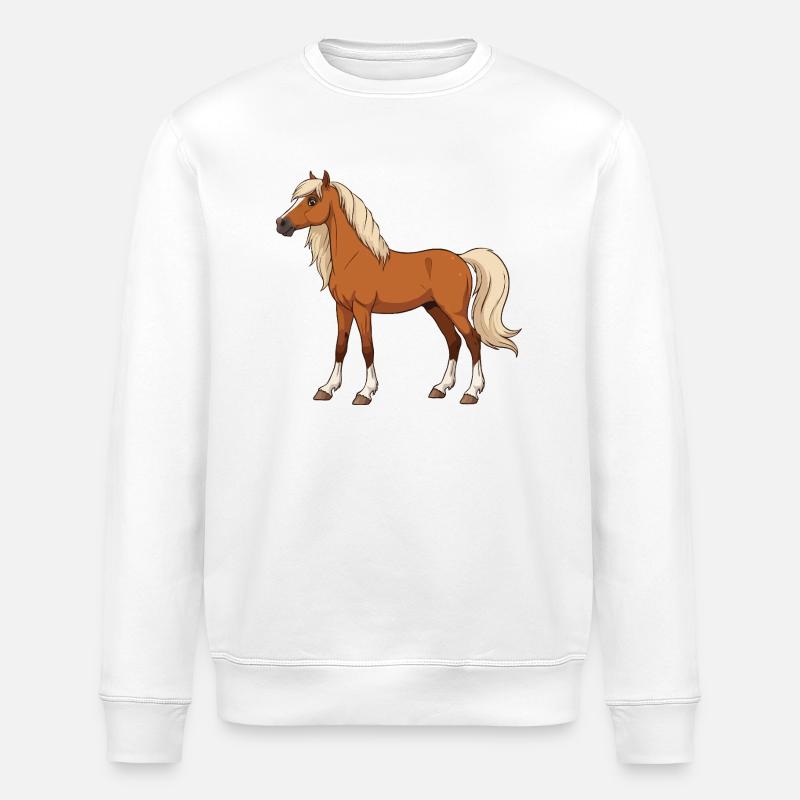 Welsh Pony reel - Stanley/Stella ROLLER Unisex Organic Sweatshirt - white