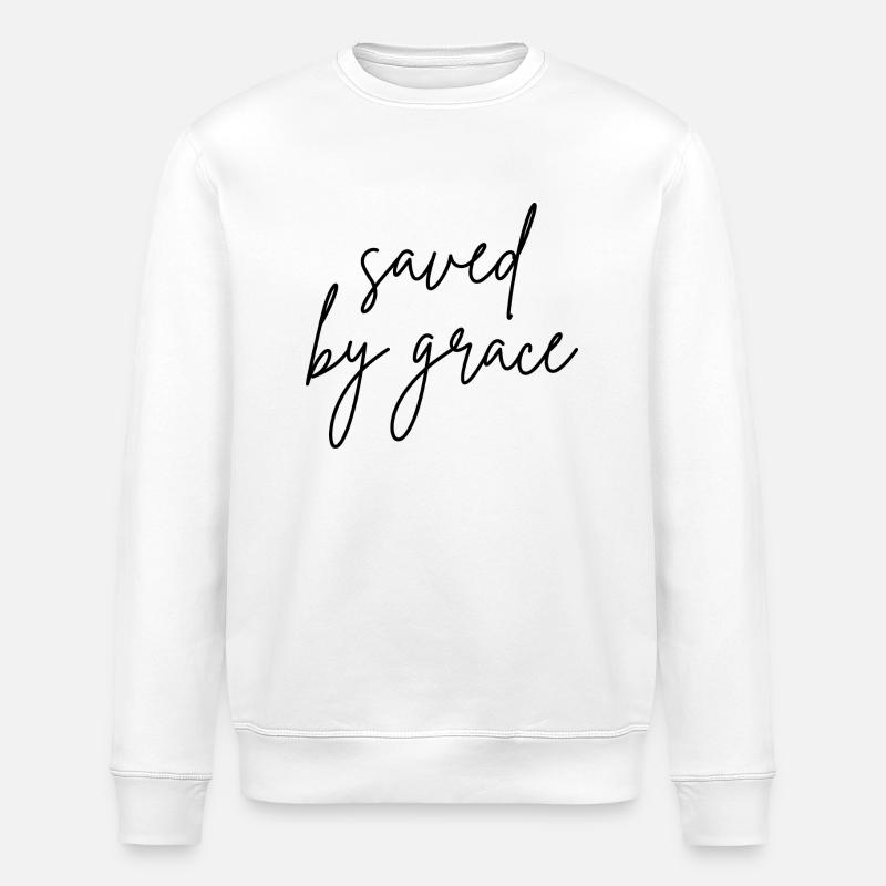 saved by grace - Stanley/Stella Unisex Bio-Sweatshirt ROLLER - Weiß