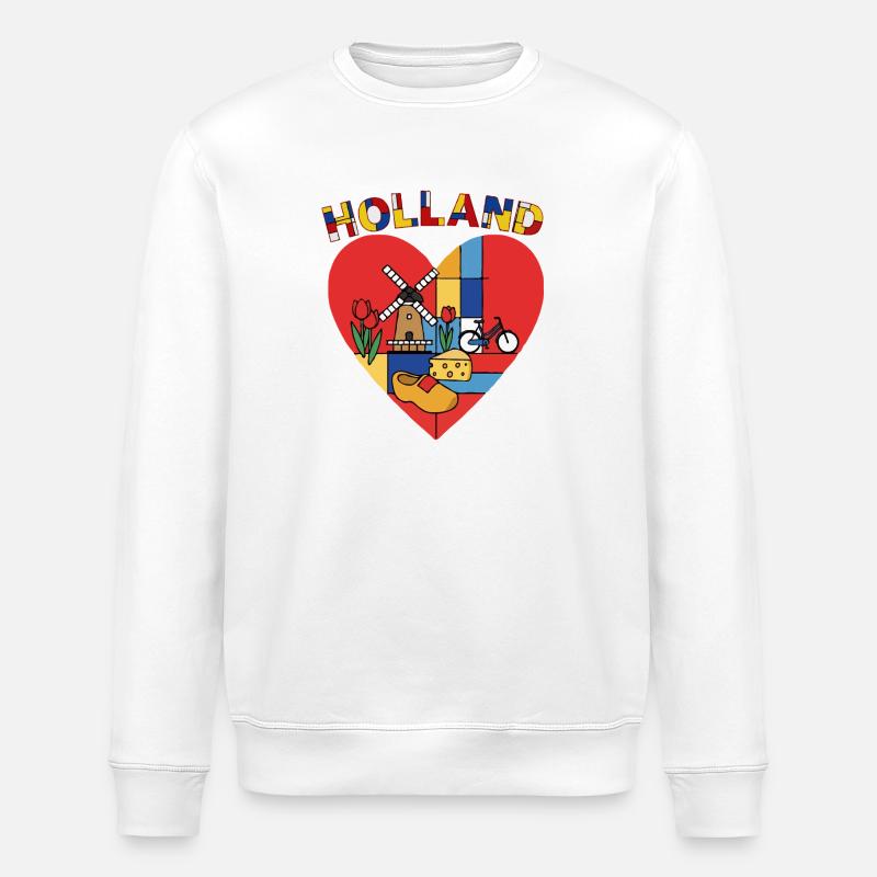 Holland Love Kunsttext - Stanley/Stella Unisex Bio-Sweatshirt ROLLER - Weiß