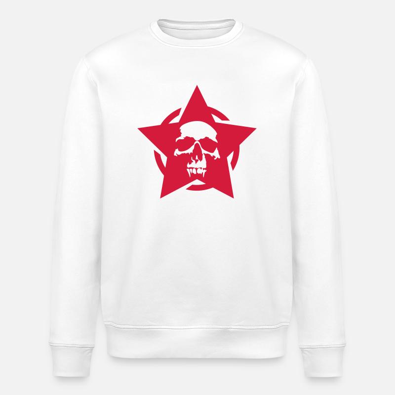crâne, étoile, cercle - Sweat bio ROLLER Stanley/Stella Unisexe - blanc