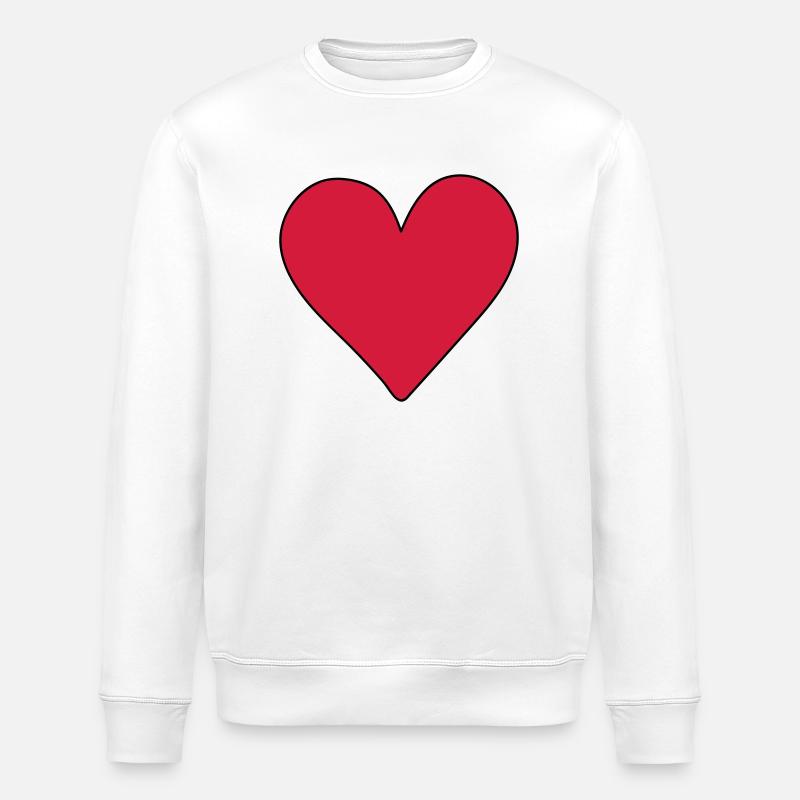 red heart - Sweat bio ROLLER Stanley/Stella Unisexe - blanc