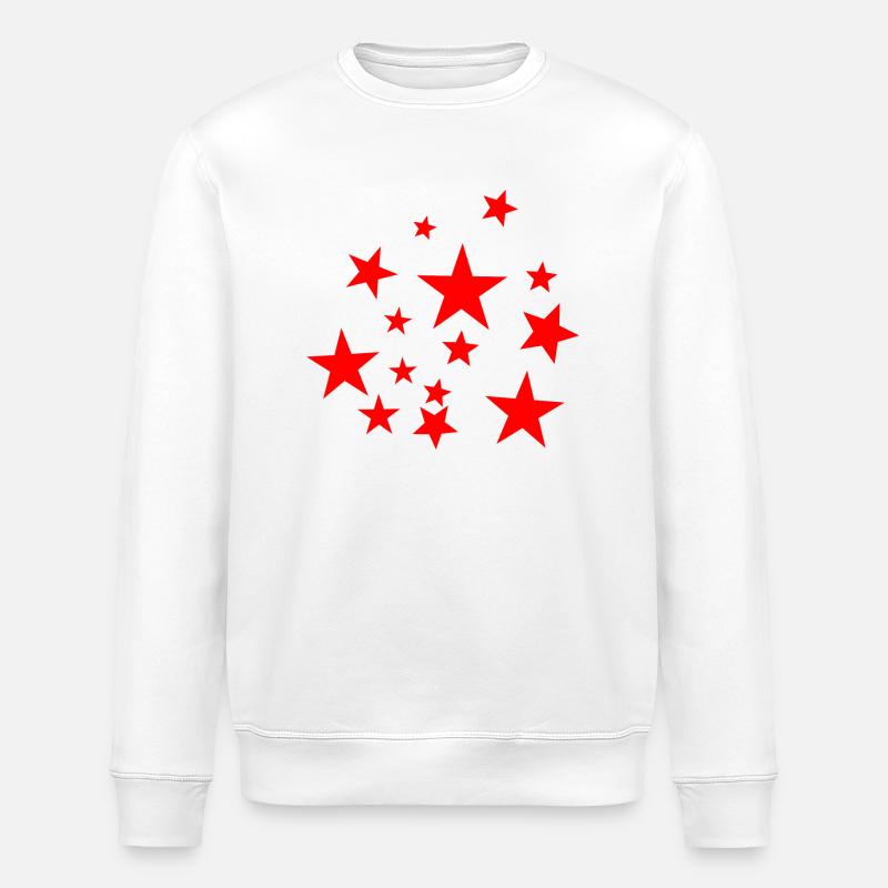 Roter Stern,Stern,Sterne,rot, - Stanley/Stella Unisex Bio-Sweatshirt ROLLER - Weiß