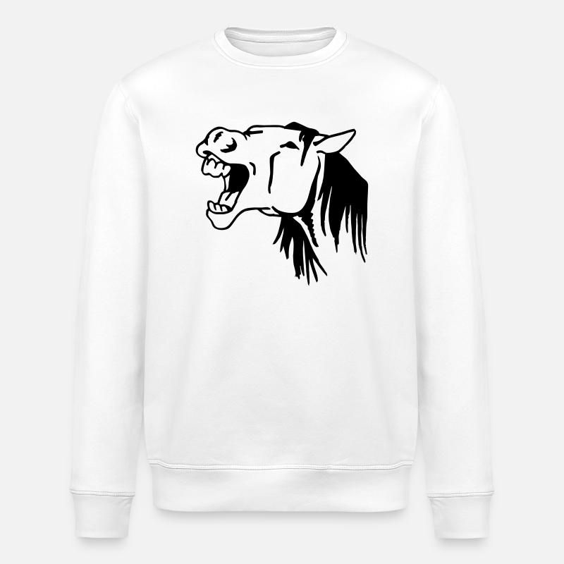 Gähnendes Pferd - Stanley/Stella Unisex Bio-Sweatshirt ROLLER - Weiß