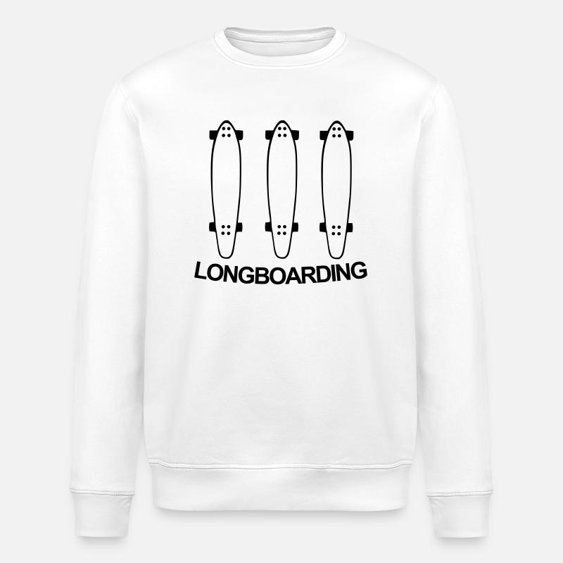 Longboard,longboarder,longboard, planche à roulett - Sweat bio ROLLER Stanley/Stella Unisexe - blanc