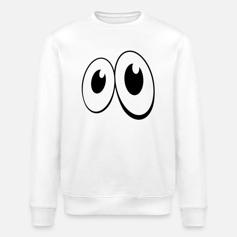 Augen Comic-Style (1c) - Stanley/Stella Unisex Bio-Sweatshirt ROLLER - Weiß