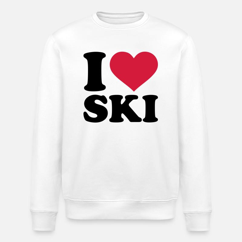 I love Ski - Stanley/Stella ROLLER Unisex Organic Sweatshirt - white