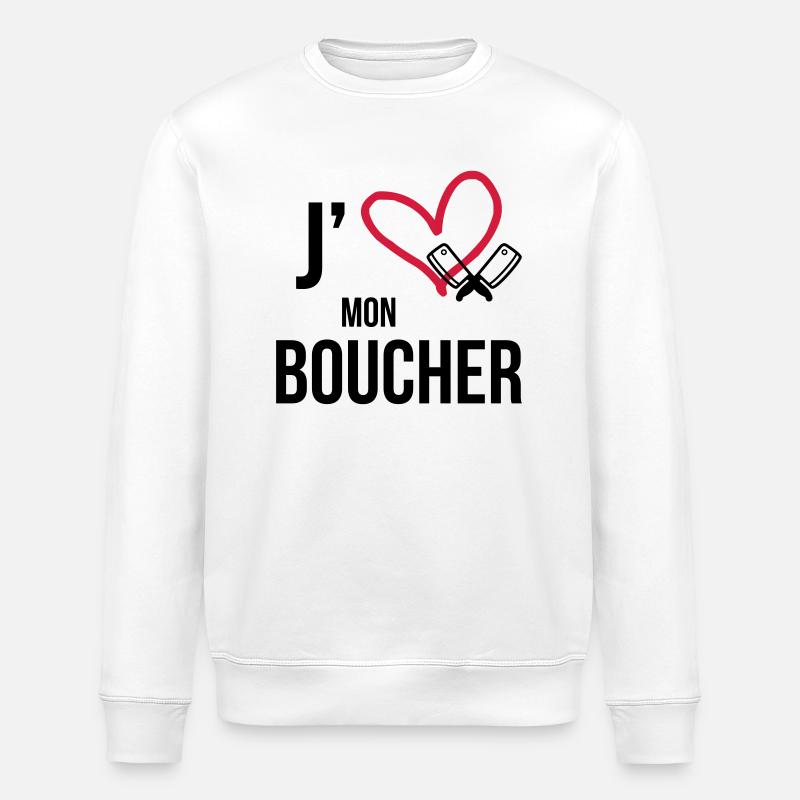J'aime mon Boucher - Sweat bio ROLLER Stanley/Stella Unisexe - blanc
