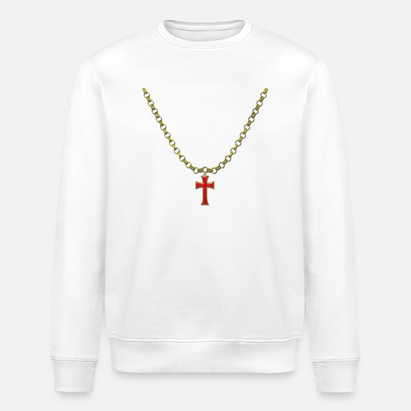Collier Croix - Sweat bio ROLLER Stanley/Stella Unisexe - blanc