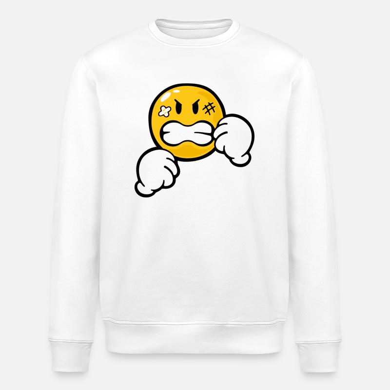 Smiley Anger Aggression - Stanley/Stella Unisex Bio-Sweatshirt ROLLER - Weiß