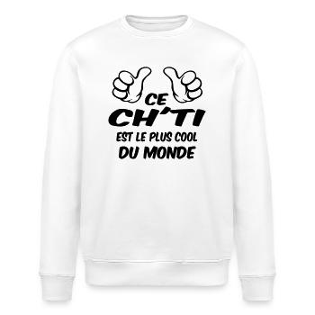 Ch'ti / Chti / Nord / Lille / Biloute / Papa - Sweat bio ROLLER Stanley/Stella Unisexe - blanc - Devant - Nik (191cm)