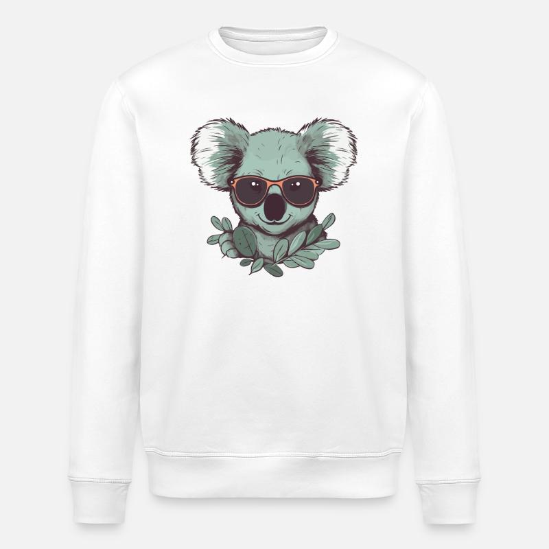 cool koala - Stanley/Stella ROLLER Unisex Organic Sweatshirt - white