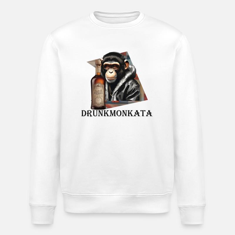 Drunkmonkata - Stanley/Stella Unisex Bio-Sweatshirt ROLLER - Weiß