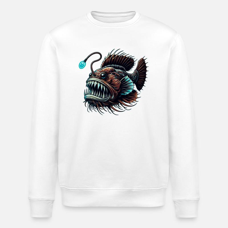 Poisson-grenouille Poisson-grenouille Baudroie Pêcheur - Sweat bio ROLLER Stanley/Stella Unisexe - blanc