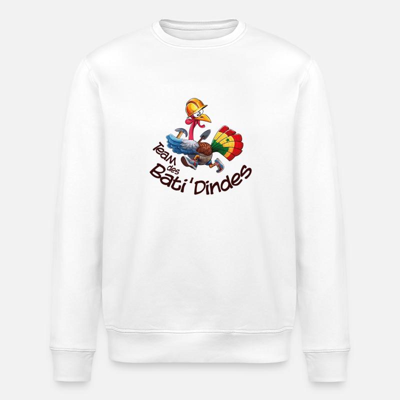 logo team des bati dindes - Sweat bio ROLLER Stanley/Stella Unisexe - blanc