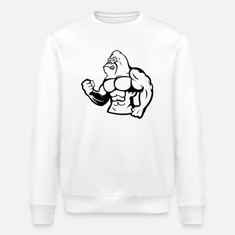 Gorilla Silverback 01 - Stanley/Stella ROLLER Unisex Organic Sweatshirt - white