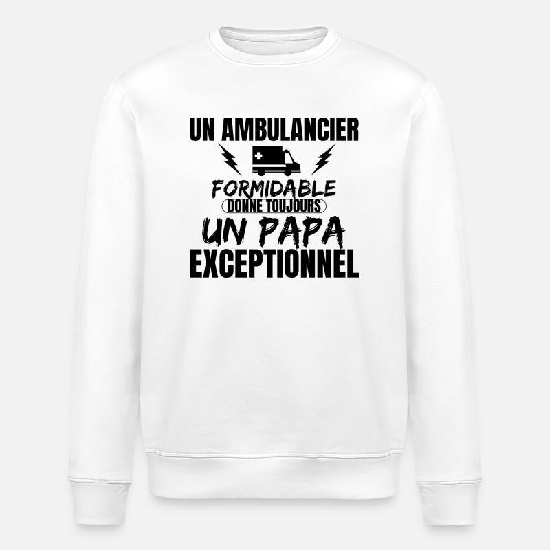 UN AMBULANCIER FORMIDABLE - Sweat bio ROLLER Stanley/Stella Unisexe - blanc