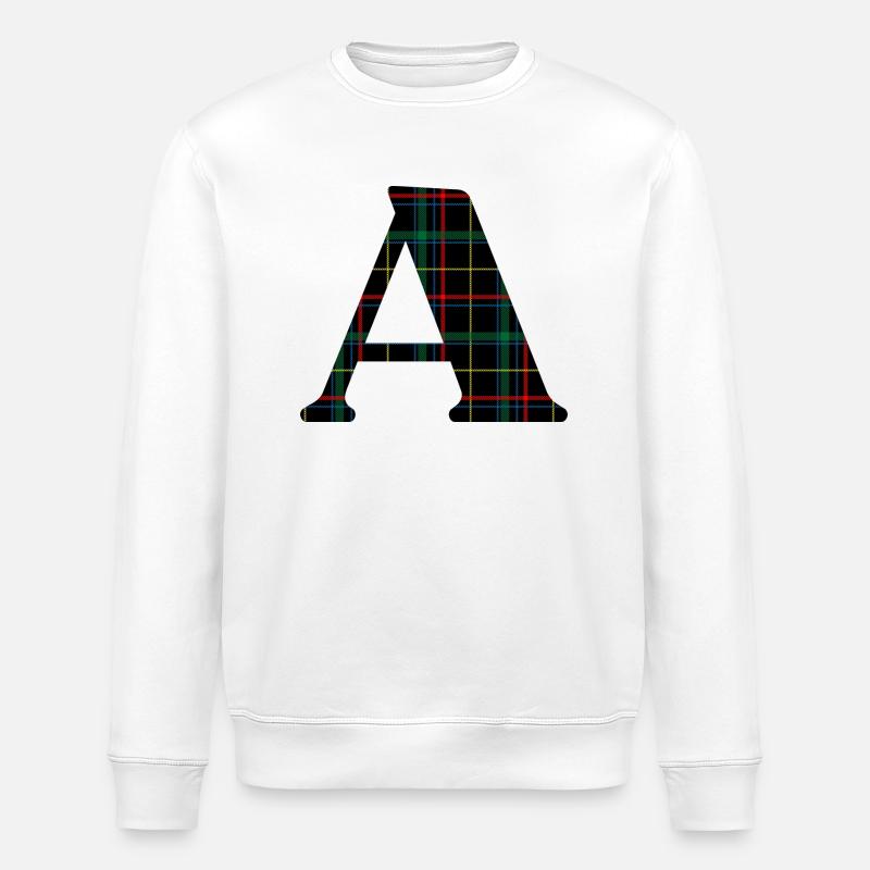 Monogramme a tartan écossais - Sweat bio ROLLER Stanley/Stella Unisexe - blanc
