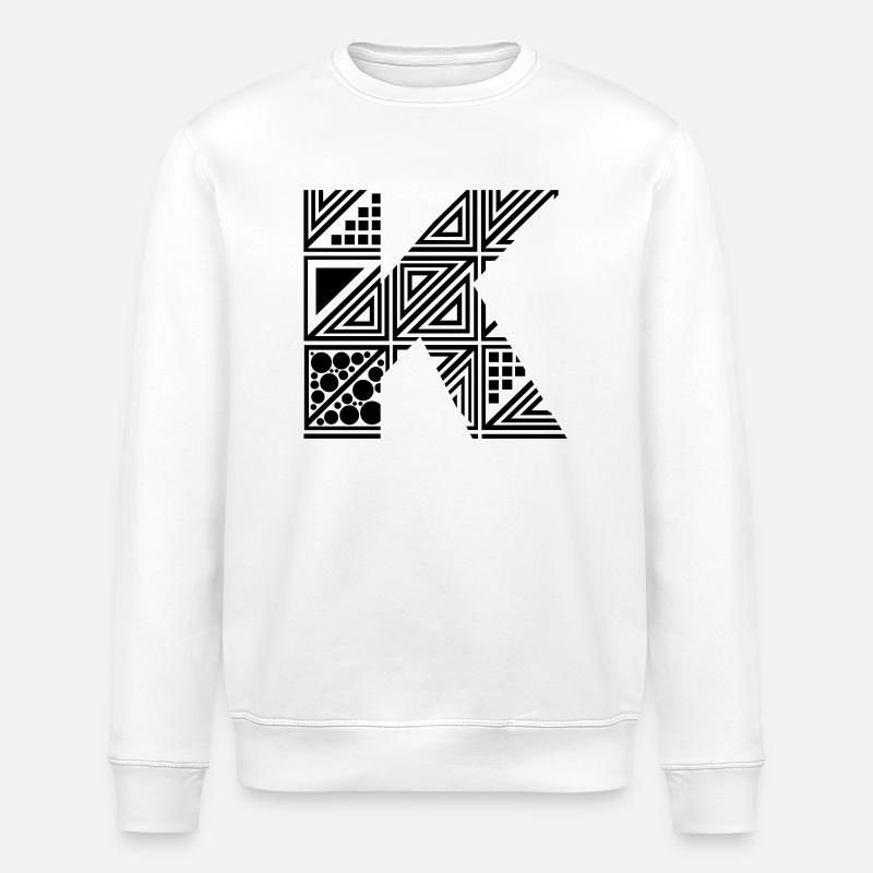letter K - Stanley/Stella ROLLER Unisex Organic Sweatshirt - white