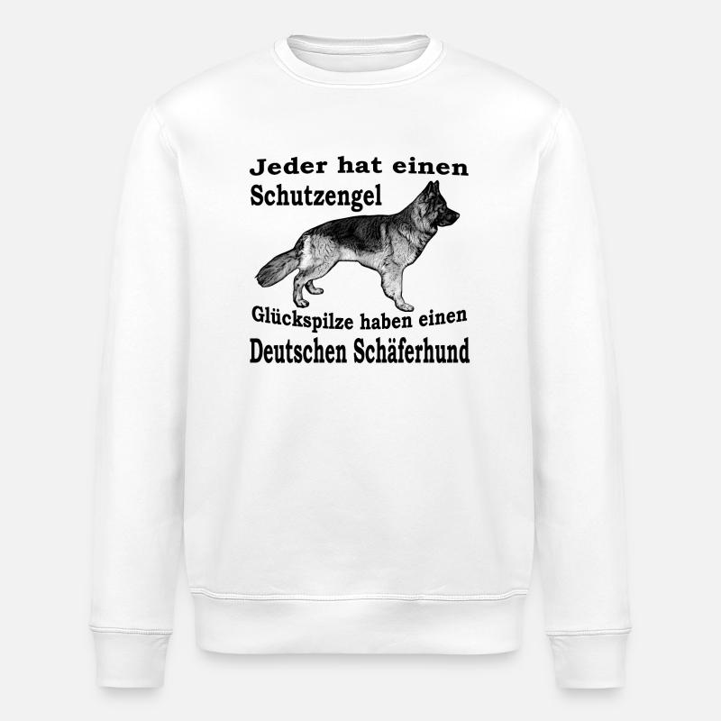 Schutzengel Schäferhund S - Stanley/Stella Unisex Bio-Sweatshirt ROLLER - Weiß