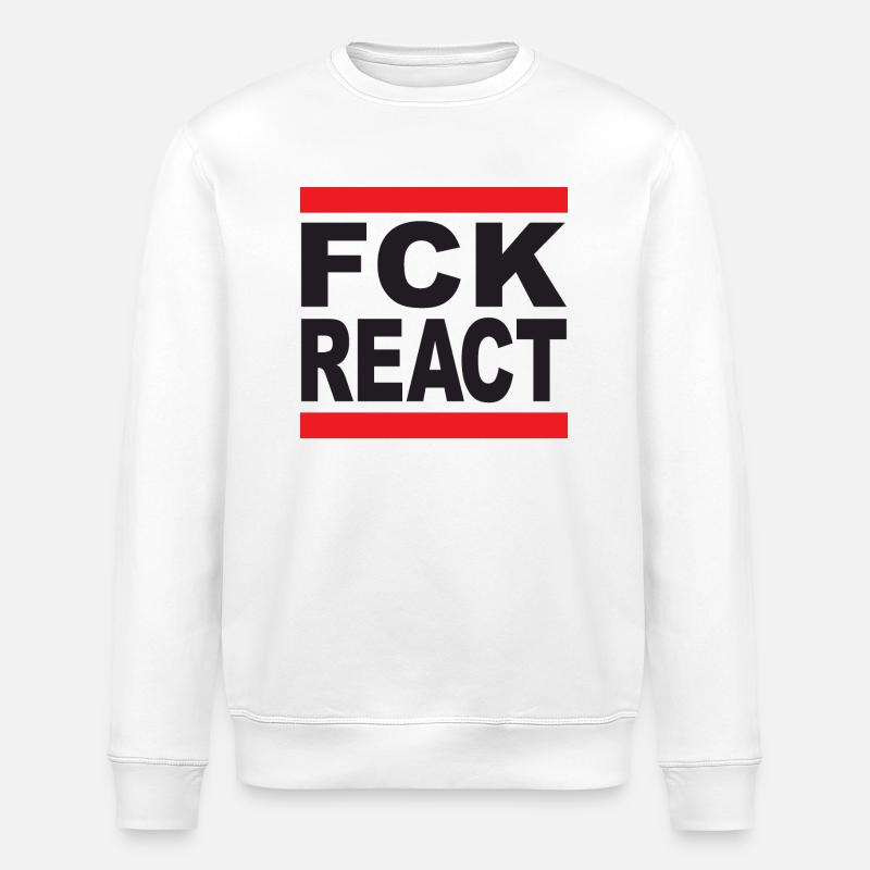 FCK REACT - Stanley/Stella Unisex Bio-Sweatshirt ROLLER - Weiß