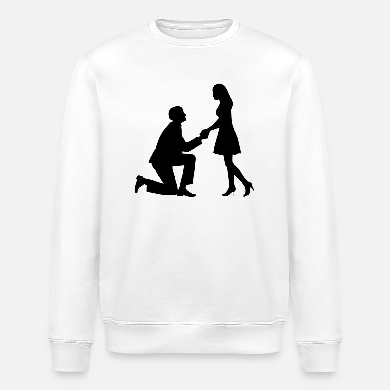 Wedding proposal - Stanley/Stella ROLLER Unisex Organic Sweatshirt - white