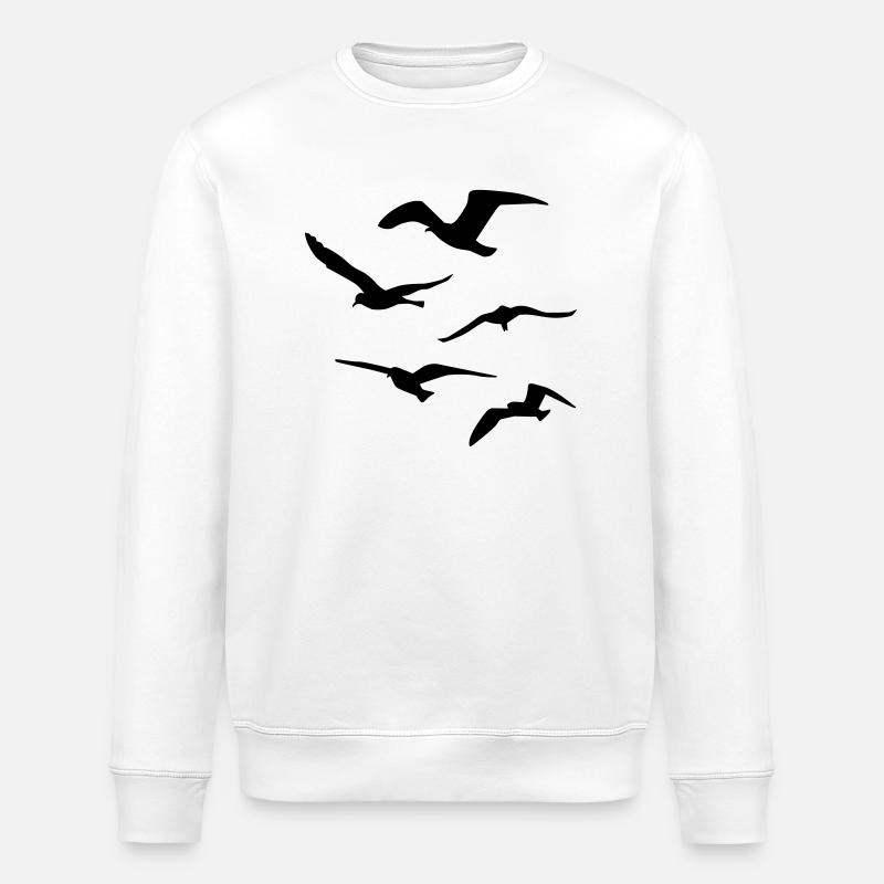 Goéland mouette - Sweat bio ROLLER Stanley/Stella Unisexe - blanc