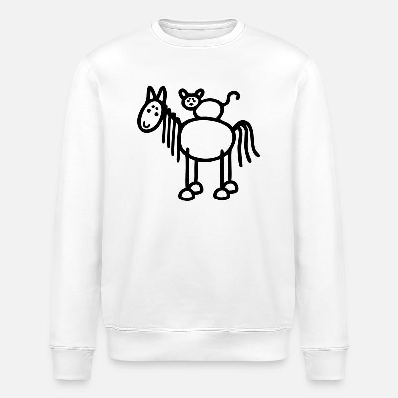 Pferd & Katze - Stanley/Stella Unisex Bio-Sweatshirt ROLLER - Weiß