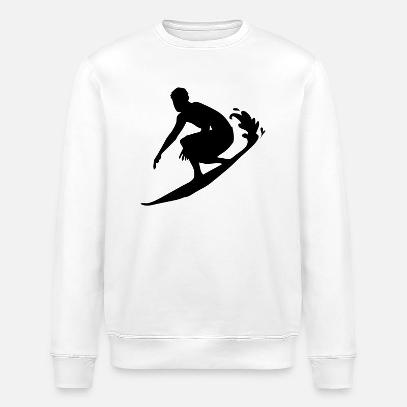surfer_1 - Stanley/Stella Unisex Bio-Sweatshirt ROLLER - Weiß