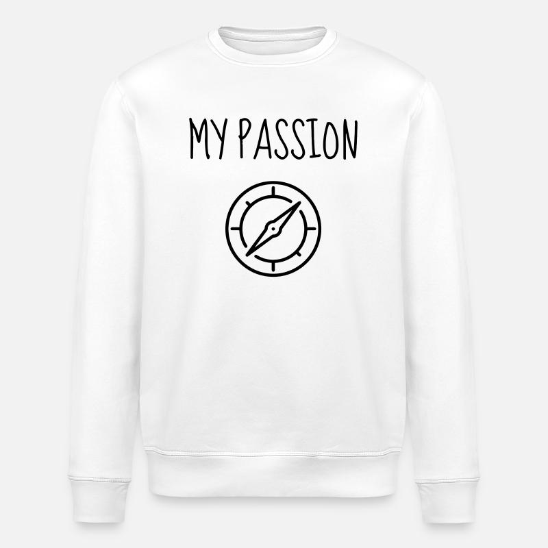 Geocaching / Geocacher / Compass / GPS - Stanley/Stella ROLLER Unisex Organic Sweatshirt - white