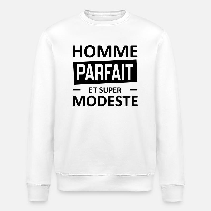 homme parfait et super modeste - Sweat bio ROLLER Stanley/Stella Unisexe - blanc